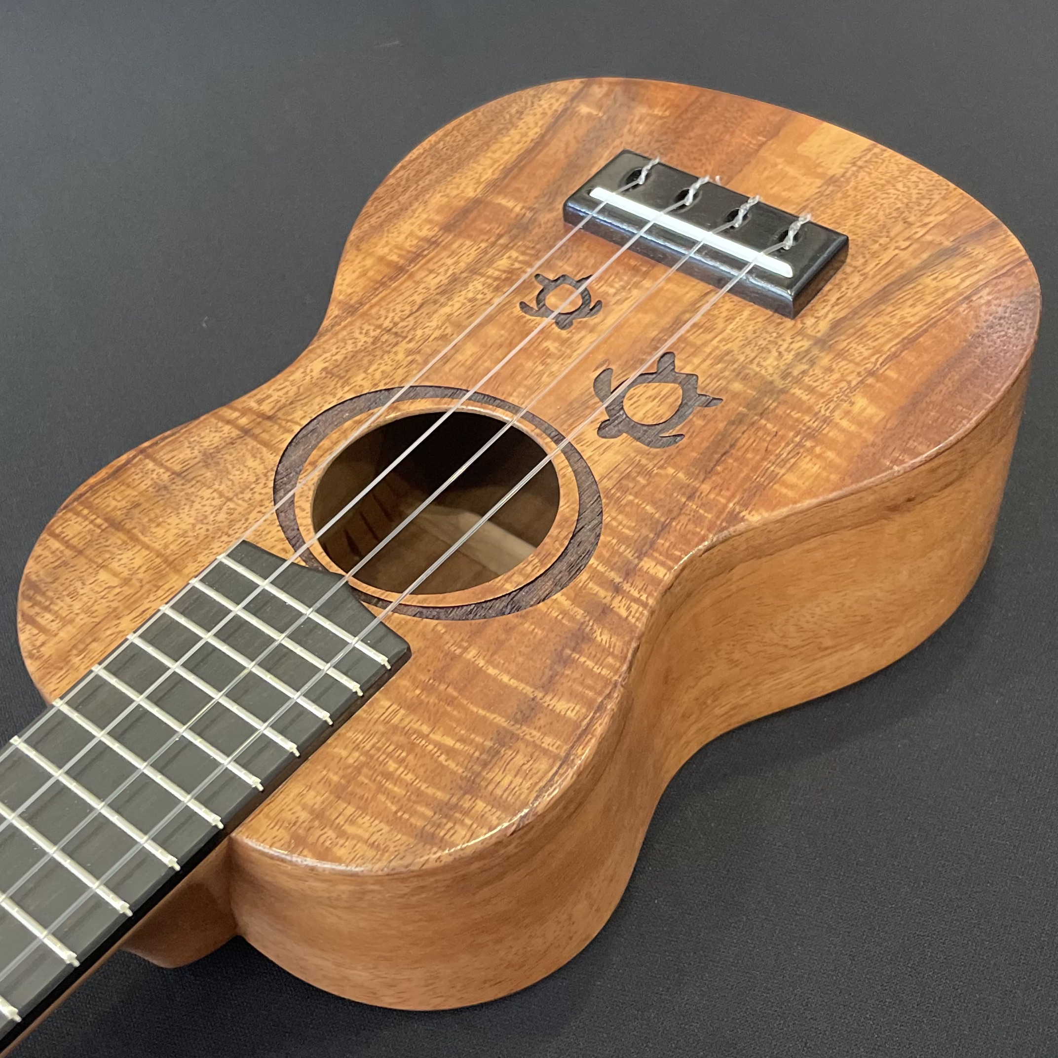 G-String Hawaiian Koa Soprano Long Neck With Honu Engravings