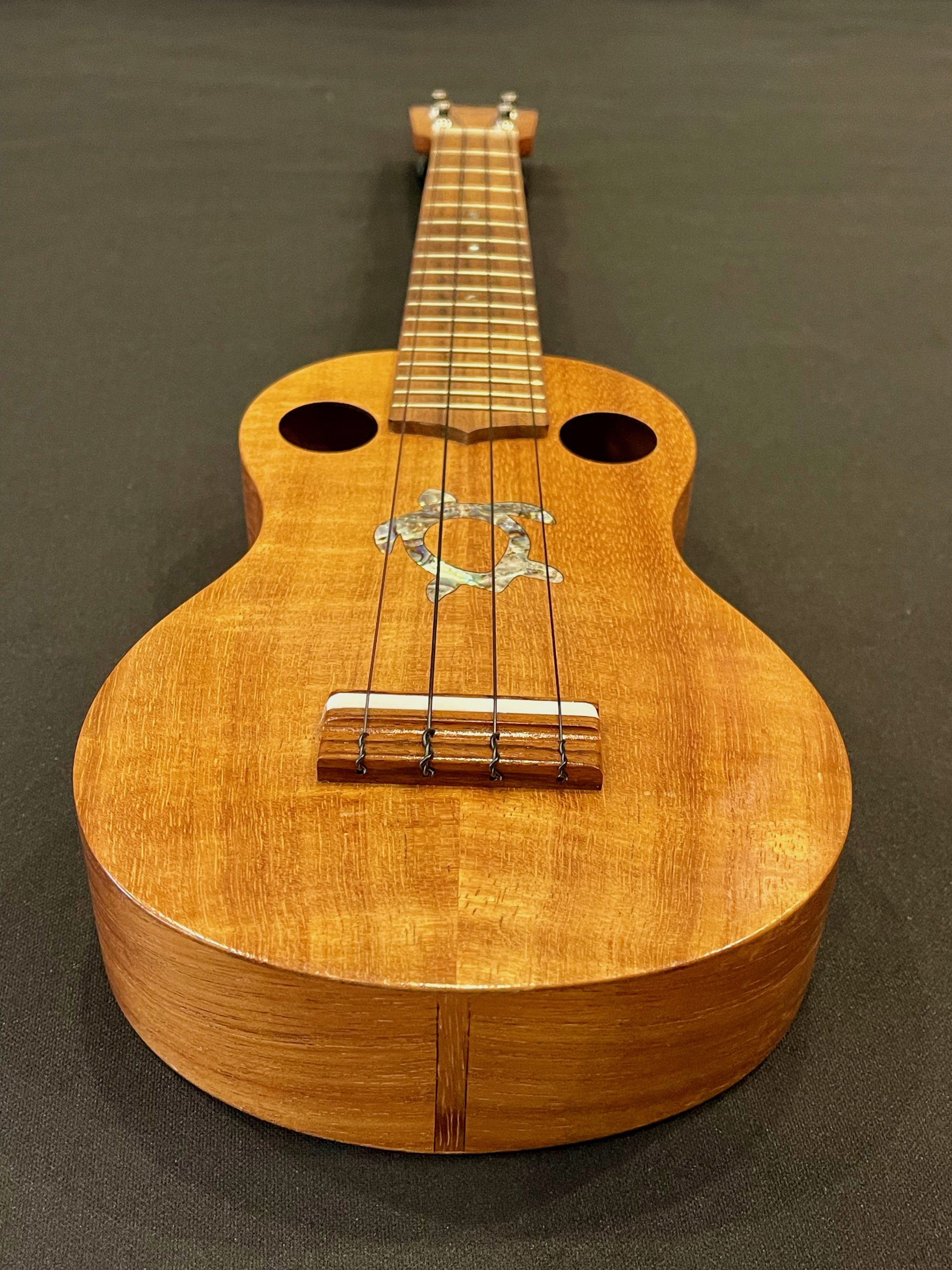 G-String Hawaiian Koa Double-Hole Soprano with Honu Inlay